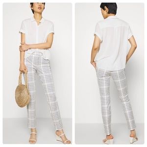 Banana Republic Black and White Plaid Trousers